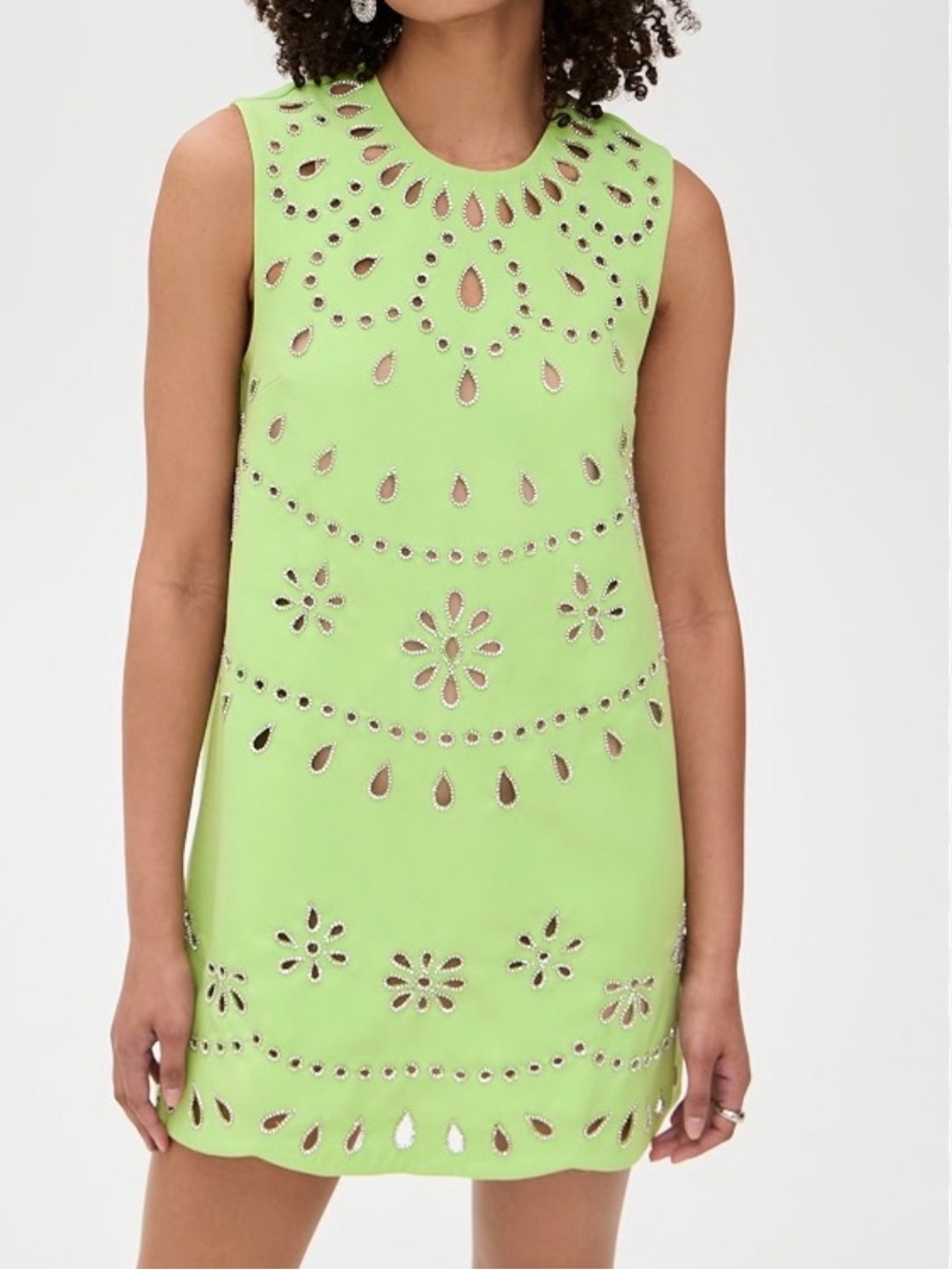 Alexis Adilyn Dress- Sleeveless Lime Cutout Shift Dress- medium